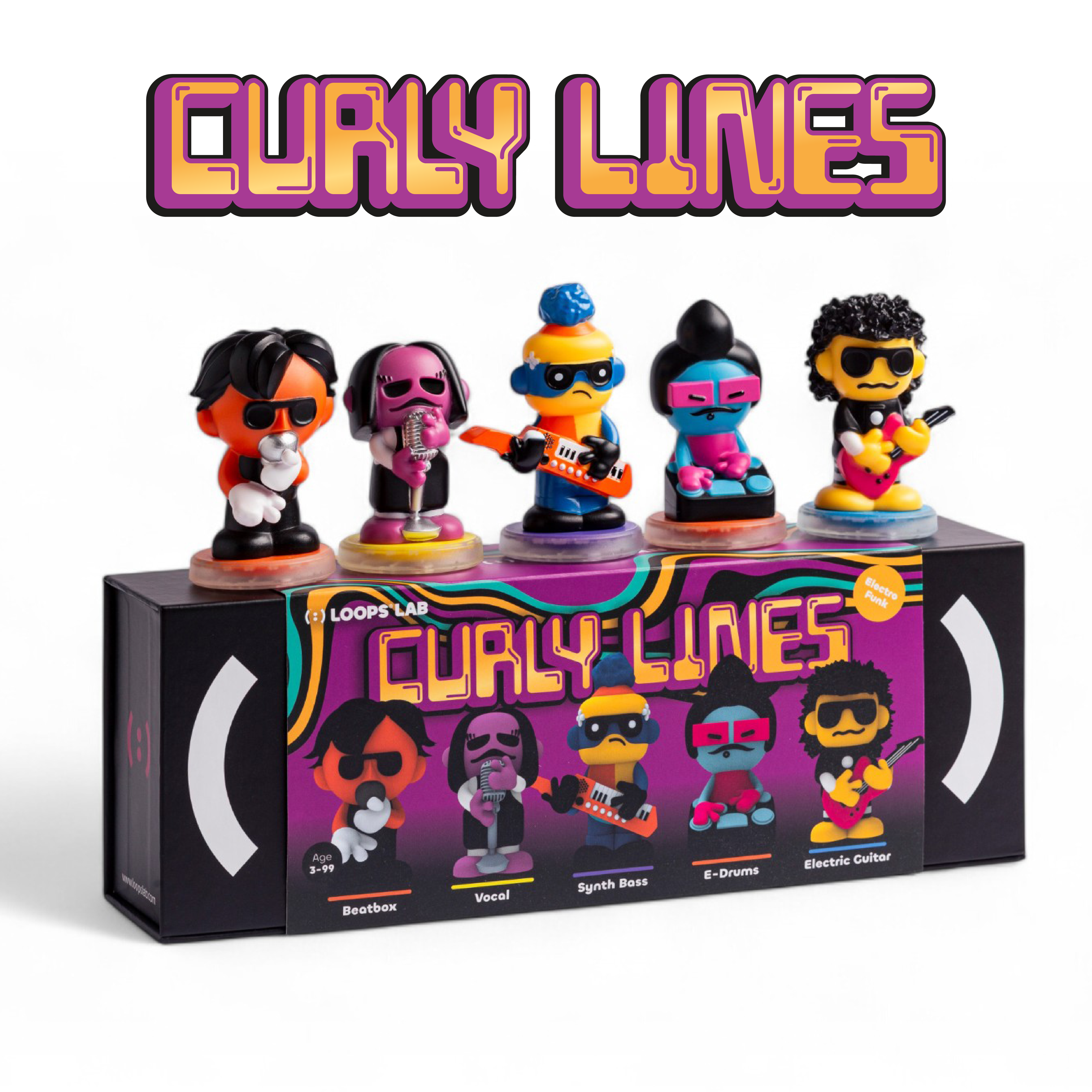 Curly Lines: 5 Figurines NeoFunk Band – Loops