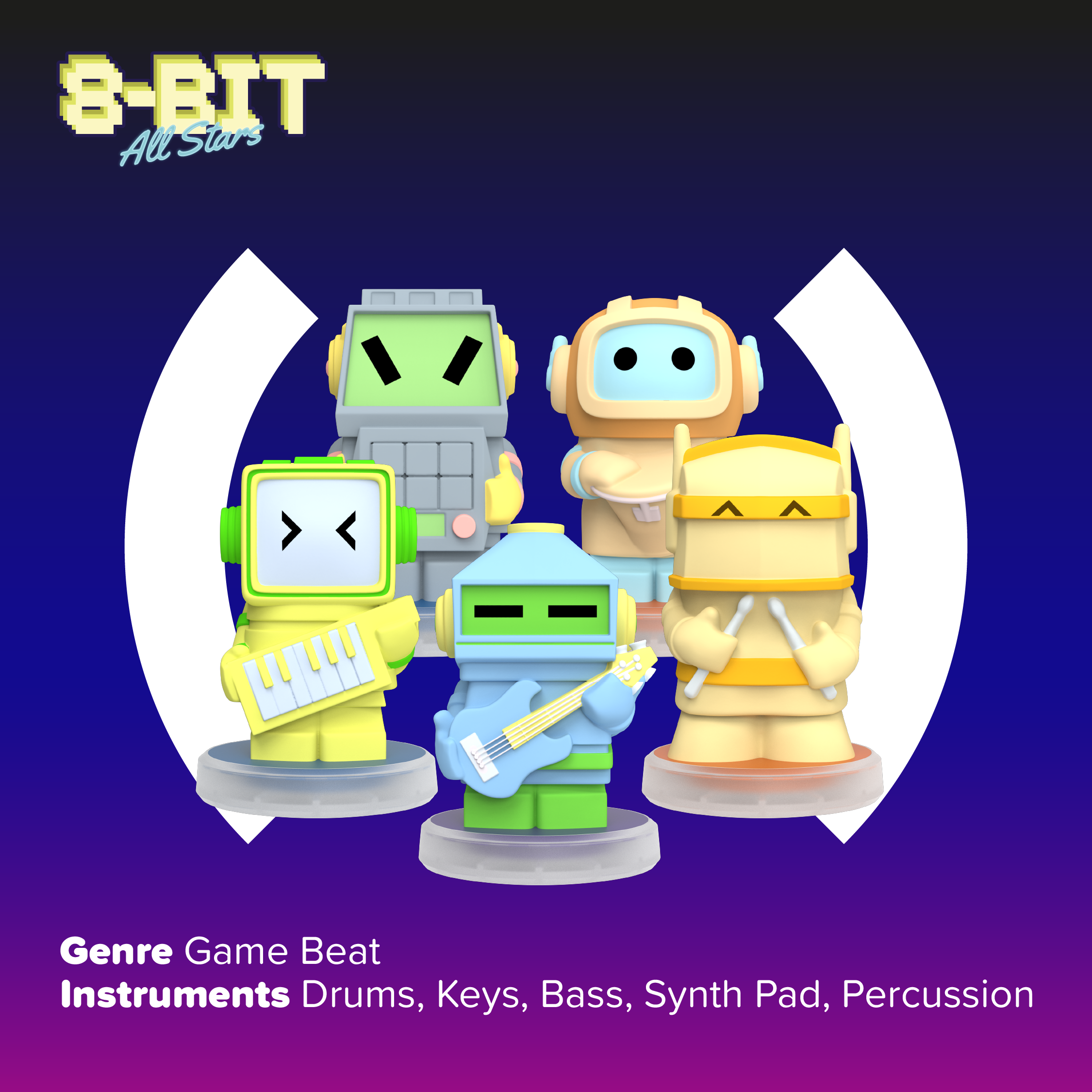 8 Bit Allstars: 5 Figurines Game Music Band – Loops