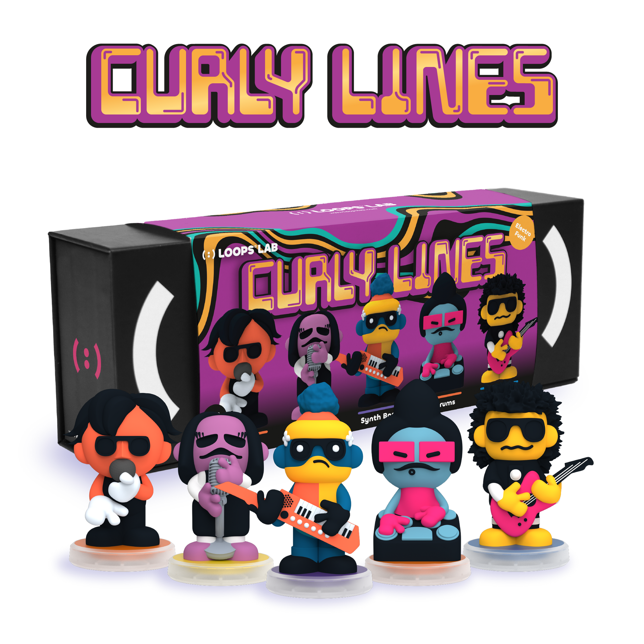 Curly Lines: 5 Figurines NeoFunk Band
