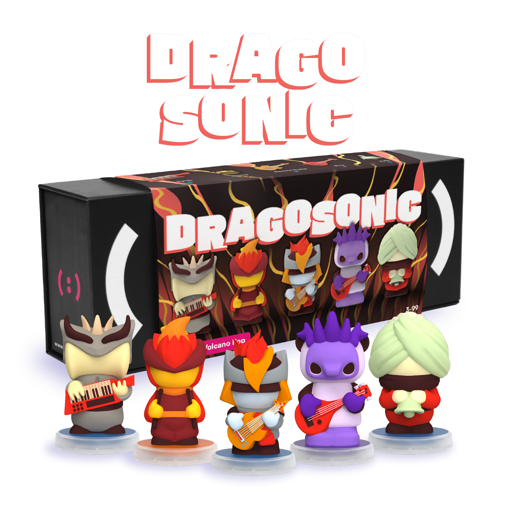 Dragosonic: 5 Figurines Volcano Pop Band